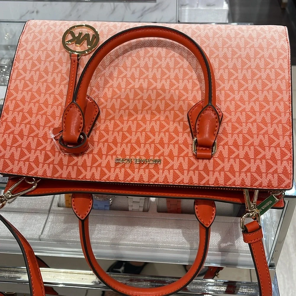Michael Kors Sheila Medium Ombré Signature Logo Satchel Shoulder Crossbody Bag - Picture 7 of 16